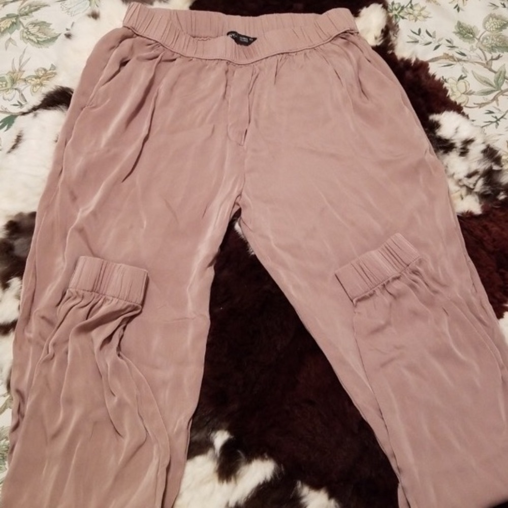 Rose Colored Silk Pants